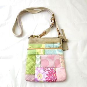 Coach Patchwork Crossbody Bag Multi Pastel Y2K Quilted Pattern Block L05Q-465